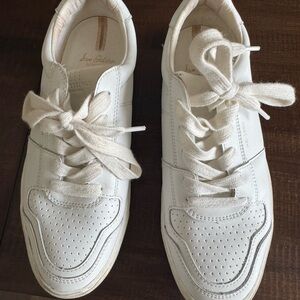 Sam Edelman Cream Lace-Up Sneakers